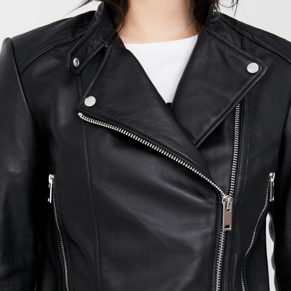 Mango Verona Leather Motorcycle Jacket - Picture 3 of 12
